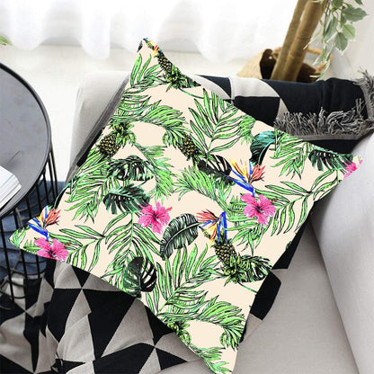 Tropical Plants Palm Leaf Pillow Cover Green Leaves Cushion Covers Flower Decorative Pillow Sofa Decorative Throw Pillow Covers Tropical Green Leaves Floor Pillow Cover for Couch Cushion Cover Plant Monstera Leaf 45x45cm