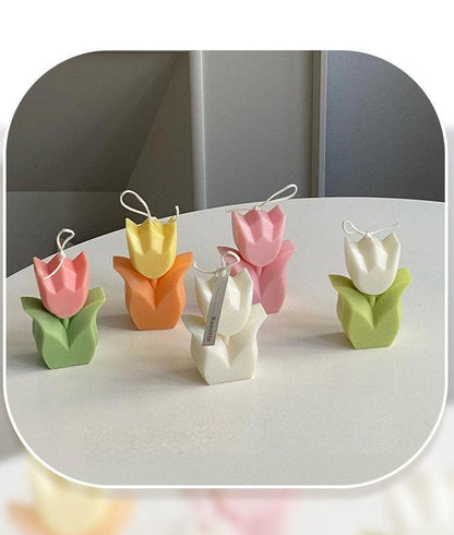 Tulip Candle Aroma Decoration Wedding Souvenir Birthday Gift Decoration Candles Handmade Delicate Tulip Flower Shape Candle  Perfect for Birthday Party Wedding Spa Home Decor