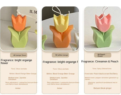 Tulip Candle Aroma Decoration Wedding Souvenir Birthday Gift Decoration Candles Handmade Delicate Tulip Flower Shape Candle  Perfect for Birthday Party Wedding Spa Home Decor