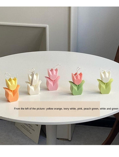 Tulip Candle Aroma Decoration Wedding Souvenir Birthday Gift Decoration Candles Handmade Delicate Tulip Flower Shape Candle  Perfect for Birthday Party Wedding Spa Home Decor