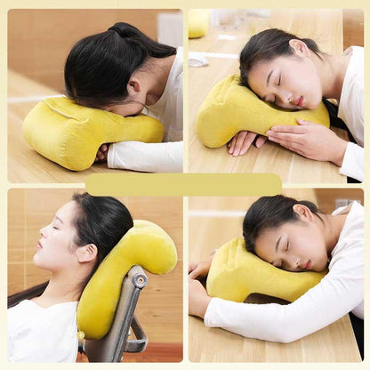 U-Shaped Desk Nap Pillow Neck Supporter Seat Cushion Headrest Travel Airplane Nap Pad  with Arm Rest Travel Pillow for Neck and Head  Comfort for Airplane Car and Desk Memory Foam Neck Pillow, Travel Pillow for Airplanes Car Camping Office School
