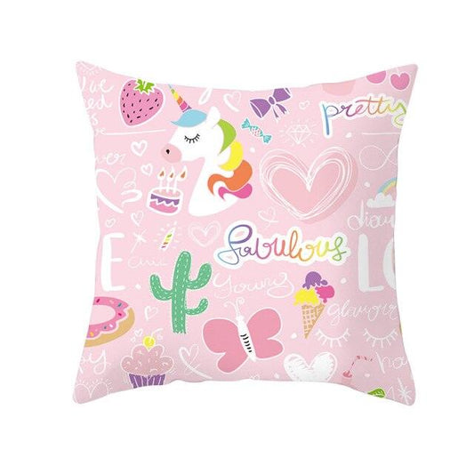Unicorn Cushion Cover Party Decoration Unicorn Birthday Decor Pillow Covers Cute Girls Pillow Cushion Cover Princess Decoration For Home Pillow Case Party Decor