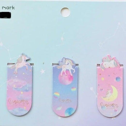 Unicorn Magnetic Bookmarks Books Marker Of Page Student Stationery School Office Supply Bookmarks for Book Lovers Magnet Book Markers Magnet Page Marker Clips For Students Teacher Supplies
