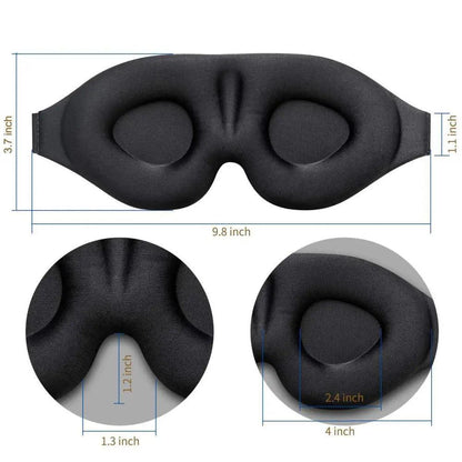 Unique 3D Contoured Cup Blindfold Concave Molded Night Sleep Mask Upgraded Eye Cover With Adjustable Strap Eye Pillow Soft Comfy Eye Shade For Nap Travel Night Shift