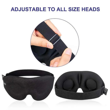 Unique 3D Contoured Cup Blindfold Concave Molded Night Sleep Mask Upgraded Eye Cover With Adjustable Strap Eye Pillow Soft Comfy Eye Shade For Nap Travel Night Shift