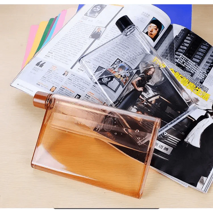 Unique Design Portable Book Paper Cup Botlte Flat Water Bottle Clear Paper Pad Water Bottle Flat Drinks Kettle Notebook Drink Bottle for Water