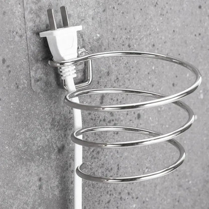 Unique Designed Hair Dryer Holder Blower Organizer Adhesive Wall Mounted Nail Free No Drilling Stainless Steel Stand Tool For Bathroom Bedroom