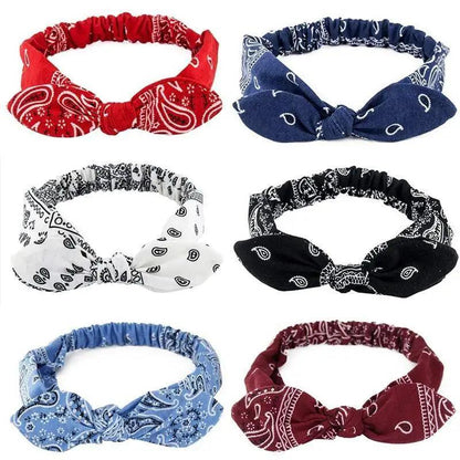 Unique Style Women's Soft Solid Print Headbands Vintage Cross Knot Elastic Hairbands Bandanas Girls Hair Bands Hair Accessories