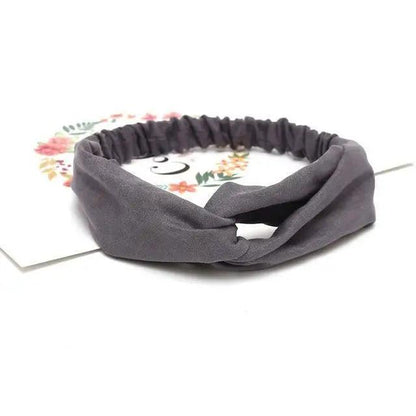 Unique Style Women's Soft Solid Print Headbands Vintage Cross Knot Elastic Hairbands Bandanas Girls Hair Bands Hair Accessories