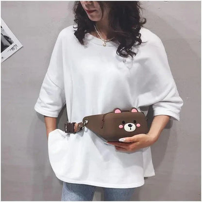 Unisex Cartoon Design Waist Fanny Pack For Traveling Unique Fashion Bag Cute Chest Bag For Women
