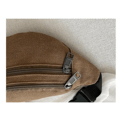 Unisex Casual Canvas Waist Bag Functional Comfortable Waist Bag Classic Waterproof Cross Body Traveling Bag