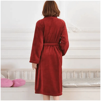 Unisex Comfortable Fleece Soft Bathrobes Elegant Sleepwear For Men And Women Winter Indoor Warm Bathrobe