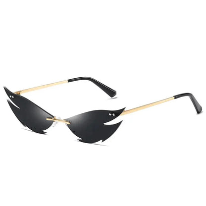 Unisex Elegant Diamond Shape Rimless Sunglasses Vintage Sun Glasses Cute Designs Excellent Gift For Summer