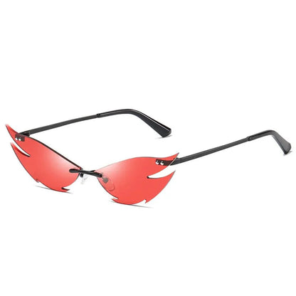 Unisex Elegant Diamond Shape Rimless Sunglasses Vintage Sun Glasses Cute Designs Excellent Gift For Summer