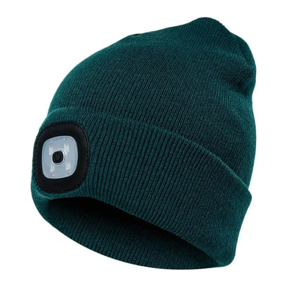 Unisex Fashion LED Light Knitted Hat For Men Women Trendy Elastic Beanie Cap Headlamp Winter Knit Lighted Headlight Headlamp Cap