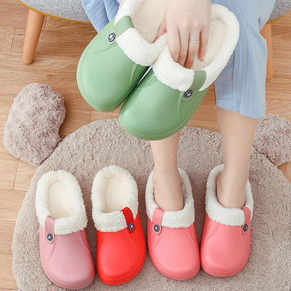Unisex Home Shoes Winter Clogs Indoor Plush Warm Slippers Sandals For Women New Fashion Footwear Soft Slides Cozy Indoor Outdoor Knit Slipper Clog With Plush Warm Fur Lining Slippers For Women