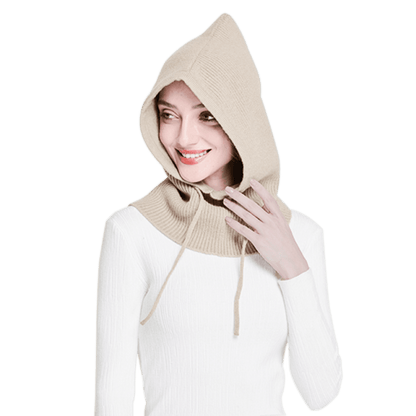 Unisex Knit Scarf Hood Hat Winter Women Cashmere Beanie Bonnet Lady Wool Neck Protect Balaclava Skellies Men Hooded Fashion Balaclava Shawl Women Winter Hat Soft Knitted Hooded Neck Collar Cap Beanie Hat Warm Scarf Unisex Bonnet Hooded Sc