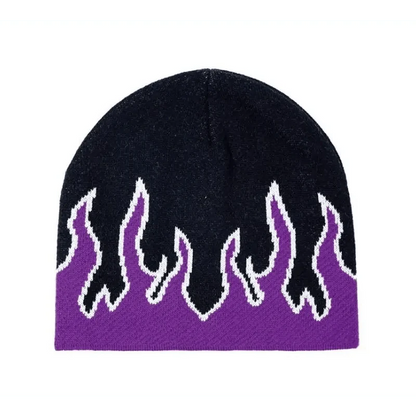 Unisex Modern Fire Design Soft Warm Beanies Comfortable Winter One Size Caps For Men And Women