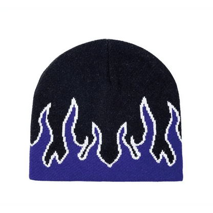 Unisex Modern Fire Design Soft Warm Beanies Comfortable Winter One Size Caps For Men And Women