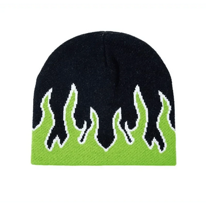 Unisex Modern Fire Design Soft Warm Beanies Comfortable Winter One Size Caps For Men And Women