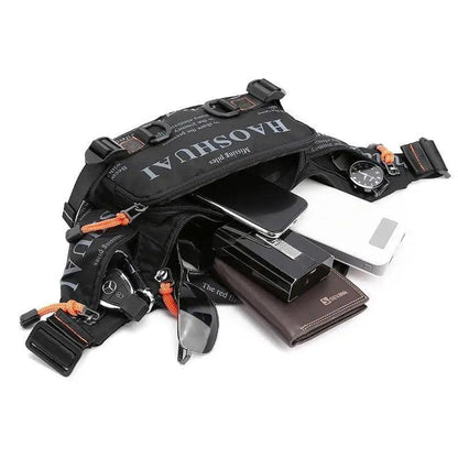 Unisex Stylish Multiple Pockets Fanny Pack Men Waist Packs Travel Adjustable Waist Band Outdoor Portable Modern Fanny Bag