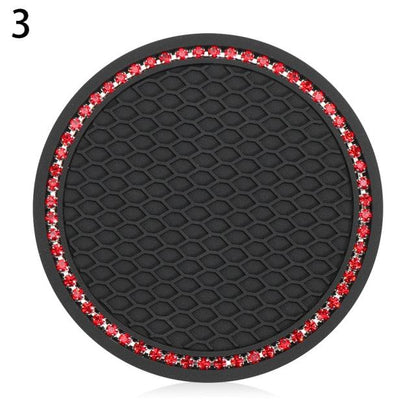 Universal Vehicle Bling Cup Holder Bling Glitter Acrylic Diamond Car Coaster PVC Travel Auto Cup Mats Insert Coaster Anti Slip Crystal Vehicle Bling Car Coasters Pink PVC Travel Auto Cup Holder Insert Coaster Anti Slip Crystal Vehicle Interior Accessories