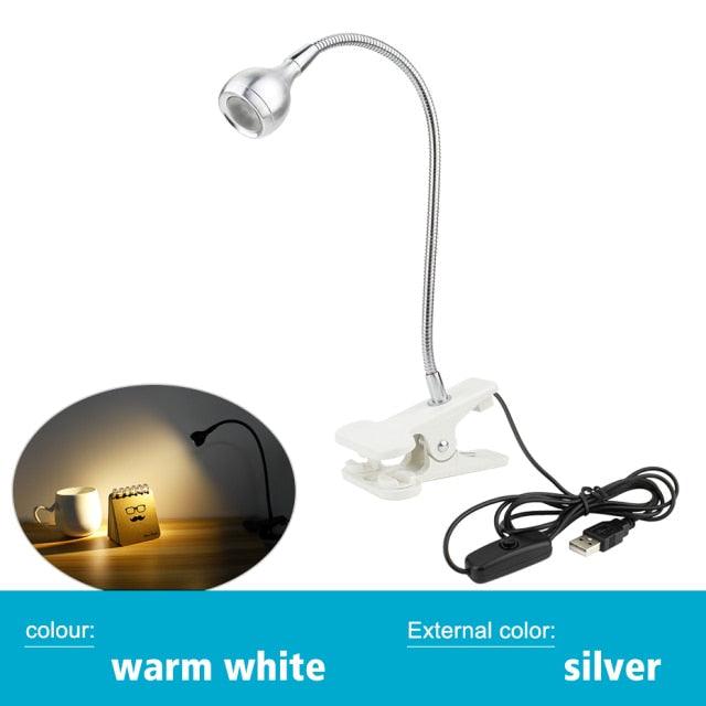 USB LED Desk Lamp With Clip Flexible Table Lamp For Book Reading Study Office Bedside Work Children Night Light For Home Decorative Table Lamp Cute Study Lamps for Bedroom Décor