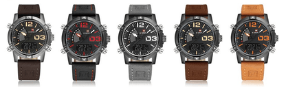 Men's Multifunction Digital Analog Waterproof Watch With Alarm And Automatic Time Zones Unique Design Excellent Gift