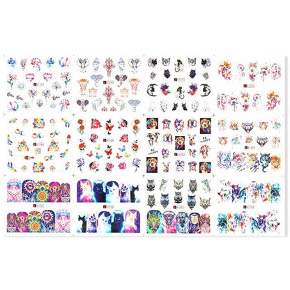 Valentines Heart Letter Flower Nail Stickers Sliders For Nails Water Decals Sticker Tips Manicure Decals for Nail Art Decoration Including Hearts Stars Letters Bowknot Leaves Flowers Plants Fruits Butterflies Nail Art Decoration