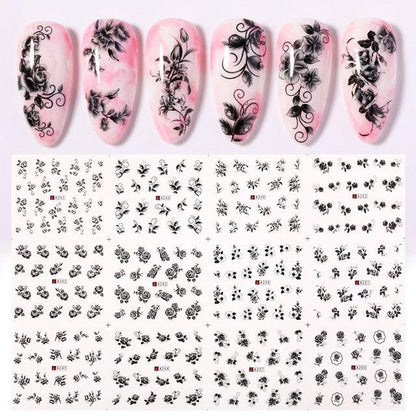 Valentines Heart Letter Flower Nail Stickers Sliders For Nails Water Decals Sticker Tips Manicure Decals for Nail Art Decoration Including Hearts Stars Letters Bowknot Leaves Flowers Plants Fruits Butterflies Nail Art Decoration