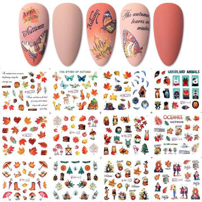 Valentines Heart Letter Flower Nail Stickers Sliders For Nails Water Decals Sticker Tips Manicure Decals for Nail Art Decoration Including Hearts Stars Letters Bowknot Leaves Flowers Plants Fruits Butterflies Nail Art Decoration