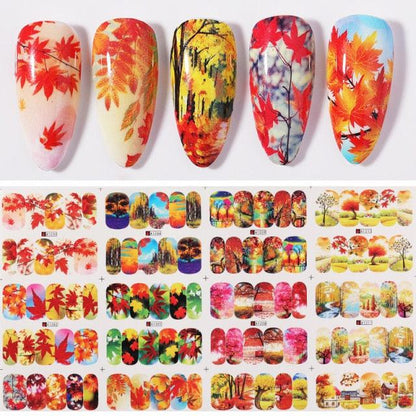 Valentines Heart Letter Flower Nail Stickers Sliders For Nails Water Decals Sticker Tips Manicure Decals for Nail Art Decoration Including Hearts Stars Letters Bowknot Leaves Flowers Plants Fruits Butterflies Nail Art Decoration
