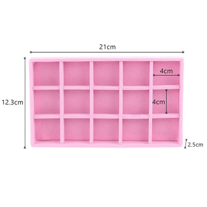 Velvet Jewelry Box Display Tray Drawer Storage Jewelry Holder For Ring Earrings Necklace Bracelet Soft Velvet Organizer Case Velvet Display Holder for Earrings Ring Bracelet Necklace