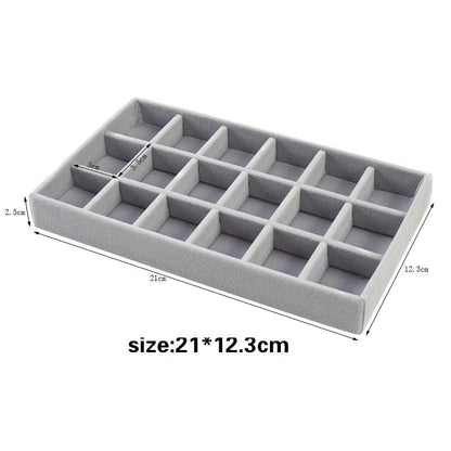 Velvet Jewelry Display Stackable Exquisite Jewelry Holder Portable Ring Earrings Necklace Organizer Box organizer Velvet Drawer Organizer Showcase Jewelry Storage for Bracelet Necklace Earring Ring