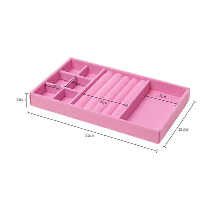 Velvet Jewelry Tray Handicraft Accessories Storage Ring Earring Necklace Finished Product Display Box Grey Beige Organizer Jewelry Storage Organizer Drawer Tray for Necklaces, Rings, Bracelets and Earrings