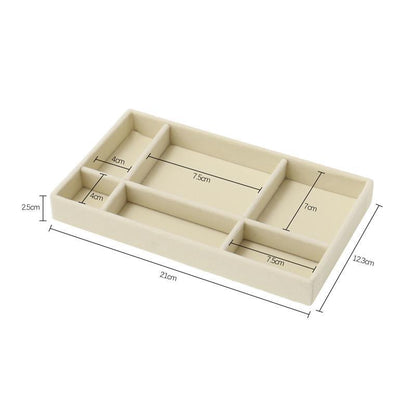 Velvet Jewelry Tray Handicraft Accessories Storage Ring Earring Necklace Finished Product Display Box Grey Beige Organizer Jewelry Storage Organizer Drawer Tray for Necklaces, Rings, Bracelets and Earrings