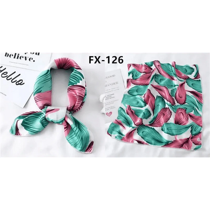 Versatile Square Silk Scarf For Women Fashionable Printed Small Neck Scarfs Office Lady Hair Band Foulard Hand For Female Bandana Shawl