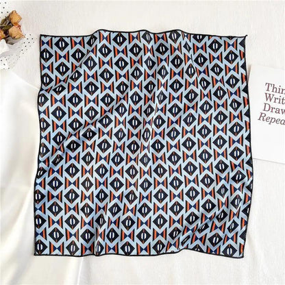 Versatile Square Silk Scarf For Women Fashionable Printed Small Neck Scarfs Office Lady Hair Band Foulard Hand For Female Bandana Shawl