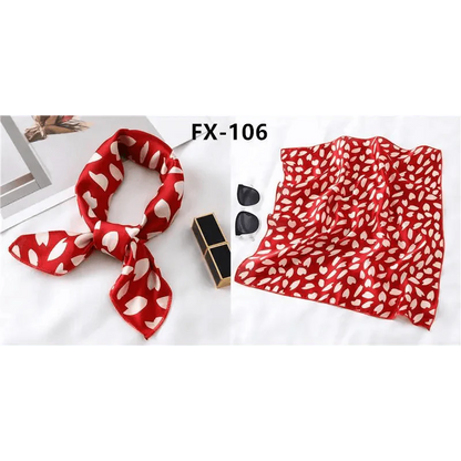 Versatile Square Silk Scarf For Women Fashionable Printed Small Neck Scarfs Office Lady Hair Band Foulard Hand For Female Bandana Shawl