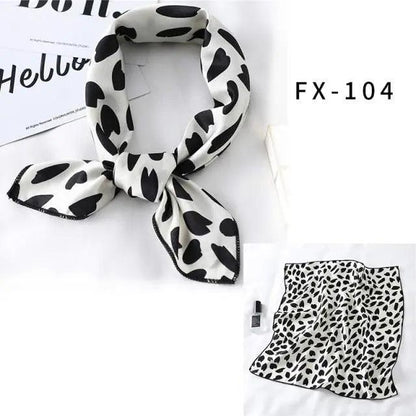 Versatile Square Silk Scarf For Women Fashionable Printed Small Neck Scarfs Office Lady Hair Band Foulard Hand For Female Bandana Shawl