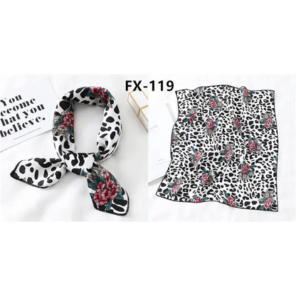 Versatile Square Silk Scarf For Women Fashionable Printed Small Neck Scarfs Office Lady Hair Band Foulard Hand For Female Bandana Shawl
