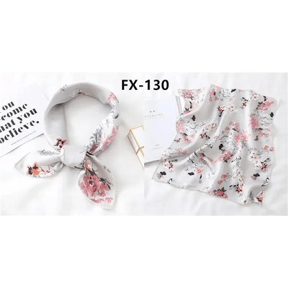 Versatile Square Silk Scarf For Women Fashionable Printed Small Neck Scarfs Office Lady Hair Band Foulard Hand For Female Bandana Shawl