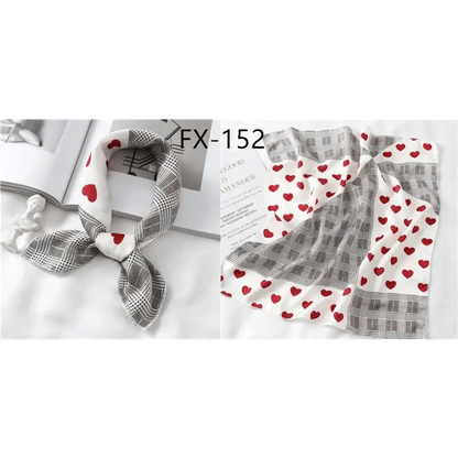 Versatile Square Silk Scarf For Women Fashionable Printed Small Neck Scarfs Office Lady Hair Band Foulard Hand For Female Bandana Shawl