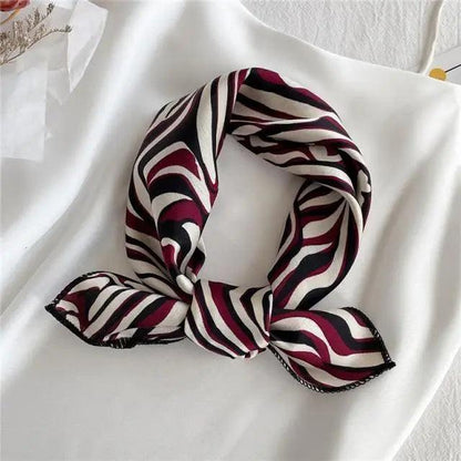 Versatile Square Silk Scarf For Women Fashionable Printed Small Neck Scarfs Office Lady Hair Band Foulard Hand For Female Bandana Shawl