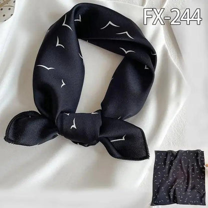 Versatile Square Silk Scarf For Women Fashionable Printed Small Neck Scarfs Office Lady Hair Band Foulard Hand For Female Bandana Shawl