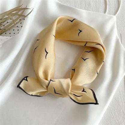 Versatile Square Silk Scarf For Women Fashionable Printed Small Neck Scarfs Office Lady Hair Band Foulard Hand For Female Bandana Shawl