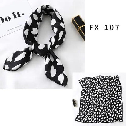 Versatile Square Silk Scarf For Women Fashionable Printed Small Neck Scarfs Office Lady Hair Band Foulard Hand For Female Bandana Shawl