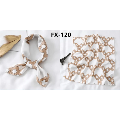 Versatile Square Silk Scarf For Women Fashionable Printed Small Neck Scarfs Office Lady Hair Band Foulard Hand For Female Bandana Shawl