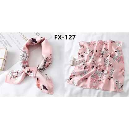 Versatile Square Silk Scarf For Women Fashionable Printed Small Neck Scarfs Office Lady Hair Band Foulard Hand For Female Bandana Shawl