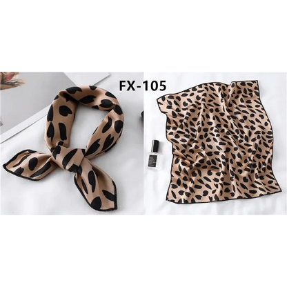 Versatile Square Silk Scarf For Women Fashionable Printed Small Neck Scarfs Office Lady Hair Band Foulard Hand For Female Bandana Shawl